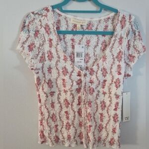 Madden Girl Lace Floral Top NEW
